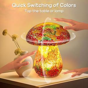 Lampes de jardin en forme de mosaïque de champignons, lampe de table, décoration extérieure, lumière de nuit étanche, décoration de pelouse, statue pour patio, fête, jardin, rouge - Product Image 2