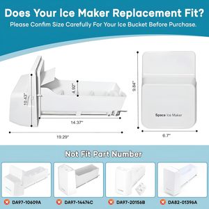 Xô đá tủ lạnh DA97-11117A, thay thế Tương thích với Máy làm đá tủ lạnh <span class=keywords><strong>Samsung</strong></span> - Product Image 4