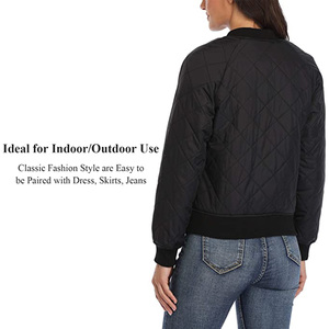 Chaqueta de bombardero raglán acolchada de manga larga con cremallera para mujer personalizable, de cuero vaquero, desmontable, transpirable, impermeable, talla de invierno - Product Image 6