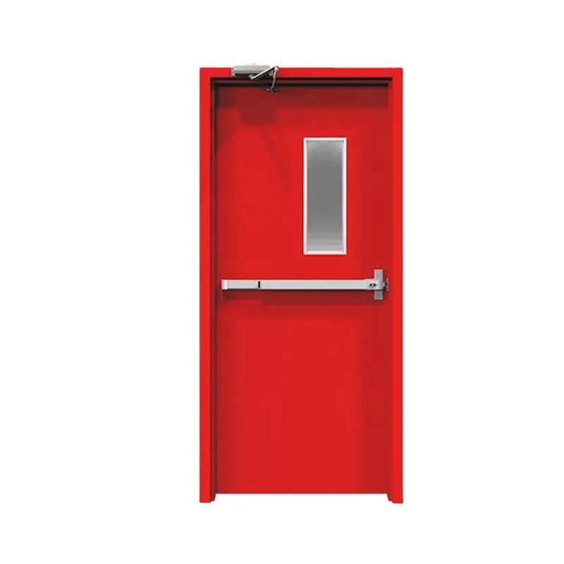 UL listed Fire Resistant Doors 1 2 hour fire rated door for emergency exit with exit device insert glass