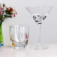 Cercle rouge innovant blanc noir cercle jaune icône gobelet en verre à pied verre à Martini tasse à vin Art