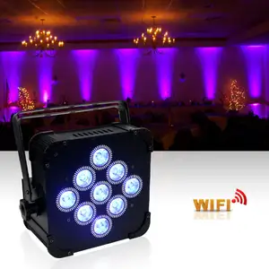 9x18w Rgbwa Uv sans fil Dmx Up éclairage fonctionne sur batterie Wifi et télécommande irc Led Par peut laver la lumière Disco mariage Up lumières
