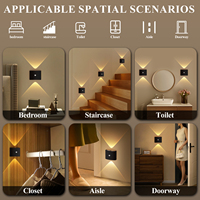 Lampe Murale LED Moderne Intelligente Décorative Rechargeable USB Détecteur de Mouvement Sans Fil Magnétique Nordique pour Escalier et Chevet