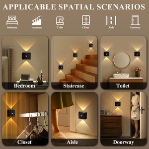 Lámpara de Pared Moderna para Decoración del Hogar Inteligente Recargable por USB Estilo Nórdico para Interiores con Sensor de Movimiento Inalámbrico Magnética para Escaleras Mesita de Noche Luces LED Nocturnas - Product Image 6
