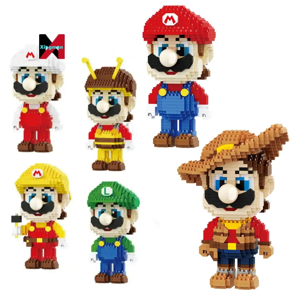 Trò Chơi Bộ Sưu Tập Lắp Ráp Siêu Bros Kỹ Sư Đầu Bếp Mini Gạch Quý Ông Trẻ Em Phim Hoạt Hình Super Mario Xây Dựng Khối Con Số Đồ Chơi