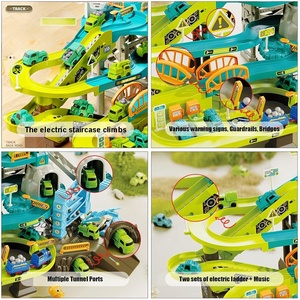 Enfant en bas âge voiture piste de course jouet bricolage assemblage <span class=keywords><strong>rampe</strong></span> pistes Rail voiture Construction ensemble de jeu pour enfants piste aventure collines défi jeu - Product Image 3