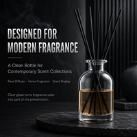 Flacon diffuseur cylindrique en verre transparent vide de 100 ml, style rétro, avec col à vis, pour diffuseur à bâtonnets, prêt à l'emploi, parfum de luxe, senteur d'ambiance décorative pour la maison