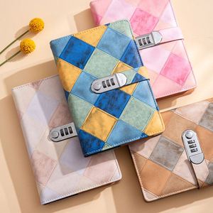 Cuaderno de Alta Calidad con Tapa Dura de Cuero PU A5, Personalizado con Logotipo, Bloques de Colores, Cierre con Contraseña, para Estudiantes - Product Image 1