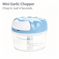 Hachoir manuel à tirette pour ail, légumes et viande, robot culinaire portable pour bébé, coupe-ail en acier inoxydable