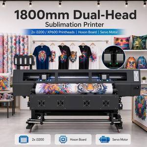 เครื่องพิมพ์แบบซับลิเมชั่น 1.8 เมตร 2 หัวพิมพ์ I3200 แบบม้วนต่อม้วน สำหรับพิมพ์ผ้าธง ผ้ากีฬา และงานพิมพ์ผ้าแบบกำหนดเอง - Product Image 1