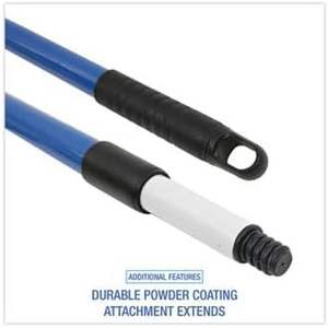 Barra telescópica de aluminio Boardwalk para plumero de microfibra de 36 a 60 pulgadas, herramienta de limpieza doméstica azul - Product Image 4