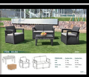 Meubles de jardin en rotin au design moderne meubles sectionnels imperméables ensemble de canapés d'extérieur canapé de jardin de 5 pièces - Product Image 2