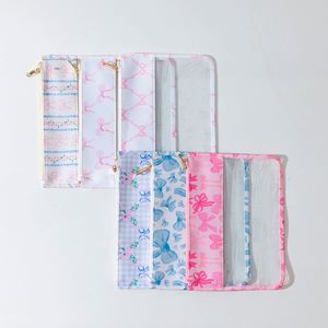 Custom Blue Bow Printed Clear PVC Reusable Cosmetic Bag Women Waterproof Zipper Travel <b>Storage</b> for Eco-Friendly - Product Image 6