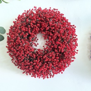 Arco redondo de flores artificiales rojas, arco de flores de seda con rosas verdes, decoración para celebraciones, bodas y fiestas. - Product Image 3