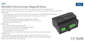 Atenuador LED DALI de Voltaje Constante Skydance DP4 4CH*12A 12-48VDC, Compatible con Señales DALI y DMX, DT6/DT8 - Product Image 5