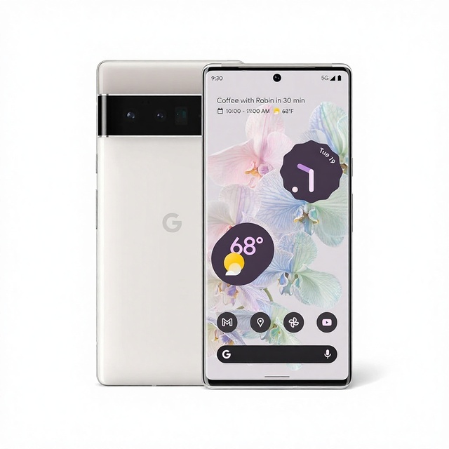 For 6 Pro Deca Core 5G Android 12.0 Smartphone Unlocked with Advanced for Camera Telephoto Lens 128GB White Battery <500mAh