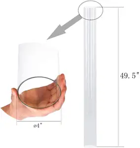 49.5 ", 4" çap veranda ısıtıcı parçaları alev ısıtıcı yedek cam tüp için uygun 4 taraflı piramit ısıtıcı