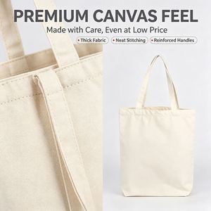 Sac fourre-tout en toile spacieux et économique, sac en coton vierge réutilisable, idéal pour les trajets quotidiens et l'école, personnalisation complète possible - Product Image 2