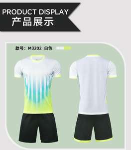 Ensembles d'uniformes de football unisexes de haute qualité 100% polyester à séchage rapide, maillots de football personnalisés, <span class=keywords><strong>origine</strong></span> Chine, été - Product Image 2