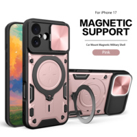 360 Degrés Rotatif Push Fenêtre Caméra Montage Chaud Magnétique Dur Shell Souple TPU Cas pour iPhone 17 Camshield Téléphone Cas