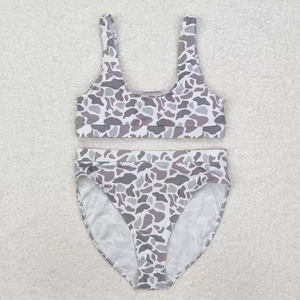 Oferta Especial: Conjunto de Dos Piezas de Ropa de Playa para Mujer Adulta, Chaleco sin Mangas con Estampado de Camuflaje Occidental y Pantalones Cortos - Product Image 2