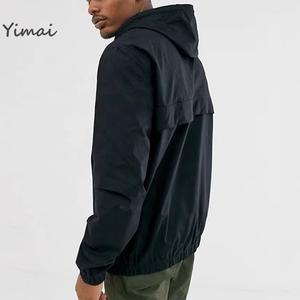 Pullover in testa da uomo personalizzato giacca a vento impermeabile in poliestere firmata giacca con mezza Zip in nero - Product Image 2