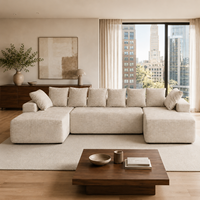 Canapé modulaire sectionnel OEM Cloud Couch, convertible en lit, de luxe, en forme de U, sans armature, compressé, pour appartement, décoration de salon, ODM