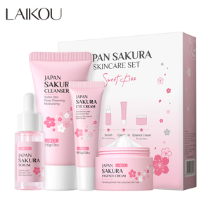 LAIKOU Sakura Skin Care 4Pcs Set Moisturizing Reduce Fine Lines Brighten Cleanser <b>Serum</b> <b>Eye</b> Face Cream - Product Image 1