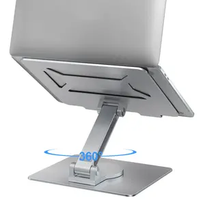 Поворотный Настольный металлический держатель для ноутбука dj портативный алюминиевый складной подставки для ноутбука алюминиевый регулируемый с 360 вращающимся основанием
