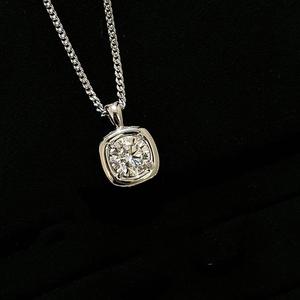 Collier Wenchi S925 en argent pur double couche avec diamants, design polyvalent, motif bambou, extrêmement simple, design de niche - Product Image 5