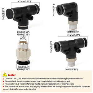Pneumatic Air Hose <b>Connector</b> T Type <b>Quick</b> Coupler Brass Body 1/4 Inch Thread Size For Car Modification Parts - Product Image 3