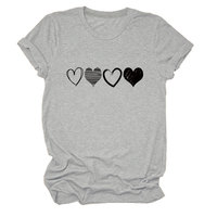 Offre Spéciale Tendance de la mode quatre différentes dames d'amour creux col rond T-shirt à manches courtes