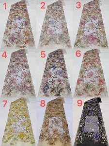 Mới Thanh Lịch Sợi Thủy Tinh Dưới Dây Thêu In Hạt Sequins Ren Lưới Vải Váy Cưới Trang Phục Sân Khấu Phụ Nữ Quần Áo - Product Image 6