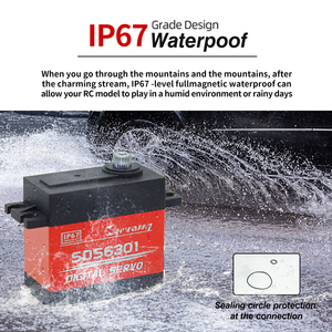 Kích thước tiêu chuẩn mô-men xoắn cao kỹ thuật số chỉ đạo động cơ servo HV IP67 kim loại không thấm nước bánh <span class=keywords><strong>RC</strong></span> servo cho Robot Xe thuyền máy bay - Product Image 3