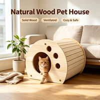 Maison pour animaux de compagnie en bois massif moderne et confortable, directement de l'usine, ventilée, avec logo personnalisé, abri intérieur pour chats et petits chiens