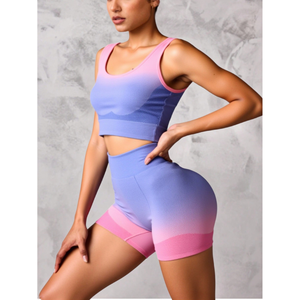 Modello di abbigliamento sportivo per Fitness Yoga alla moda gradiente SZ-01 - Product Image 6