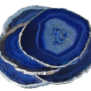 Natural Pink Agate Coaster Tea-Coffee Table Ware Show Piece Slice 4'' Drink Ware with package