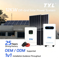 Sistema Solar Fuera de la Red T.Y.L de 12KW, Kit Completo con Batería de Litio e Inversor Híbrido