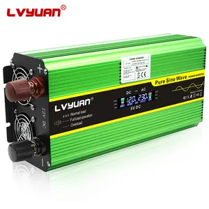 Lvyuan Inverter daya berkelanjutan 12V 24V, Inverter gelombang sinus murni 2000W