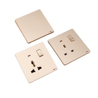 Interrupteurs muraux standard TEP UK avec plaque 1 gang 1 voie, interrupteur néon pour prise électrique domestique, interrupteurs et prises électriques