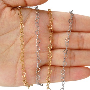 Chaîne à maillons cœur rempli d'or 14K Chaîne de collier tendance en acier inoxydable pour les femmes Dainty Permanent Jewelry - Product Image 3