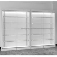 Vitrine d'exposition en verre trempé sur mesure avec cadre métallique et serrure pour centre commercial