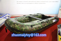 Bateau gonflable en caoutchouc de 3.3m, 11 pieds, vente en gros, canot de pêche, sauvetage, voyage, motif de camouflage