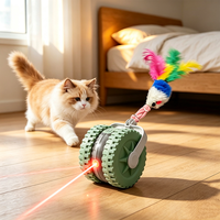 Jouets interactifs modernes pour chats en TPR, balle à plumes rechargeable à roulement automatique, jouet pour chats et chatons, utilisation quotidienne