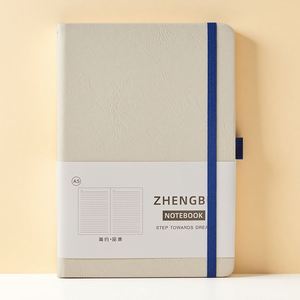 Customizable Hardcover A5 Pu <b>Leather</b> Notebook 96 <b>Sheets</b> OEM ODM Brand Stock Business Free Sample Binding Elastic Strap Custom - Product Image 3