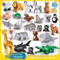 Blocs de construction en plastique ABS très demandés, série Océan, Ferme, Dessins animés, Zoo, accessoires et pièces détachées en vrac pour l'assemblage en masse des enfants