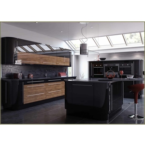 Đơn Giản Hiện Đại Phong Cách Thiết Kế Trung Quốc Sản Xuất Đồ Nội Thất Nhà Có Độ Bóng Cao Sơn Mài Tủ Bếp - Product Image 5