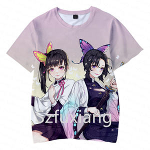 T-shirt da uomo all'ingrosso cartone animato <span class=keywords><strong>anime</strong></span> demone <span class=keywords><strong>Slayer</strong></span> design per adulti bambini 3D digitale stampato girocollo manica corta T-shirt in Mesh - Product Image 4