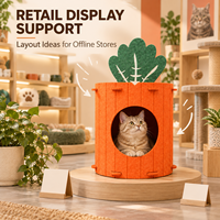 Maison pour chat en feutre en forme de carotte personnalisée, lit-caverne d'intérieur pour animaux de compagnie avec motif de feuilles vertes pour chats et petits animaux, vente en gros OEM ODM