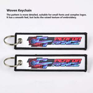 Bulk Custom Embroidered Keychain, Woven Name <b>Tag</b>, Flight Baggage <b>Tag</b> with Logo, Unique Gift <b>Key</b> Fob - Product Image 3